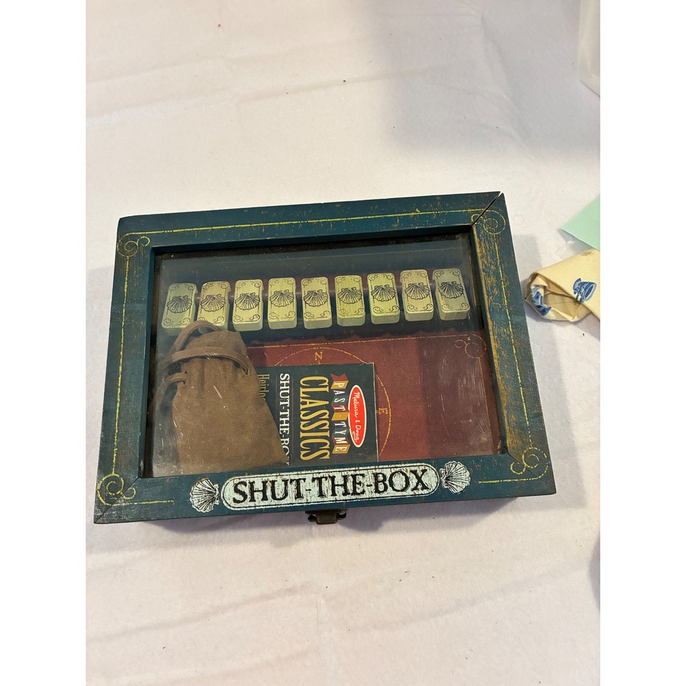 Melissa & Doug Past-Tyme Classics Shut-The-Box Wooden Dice Game Heirloom Quality